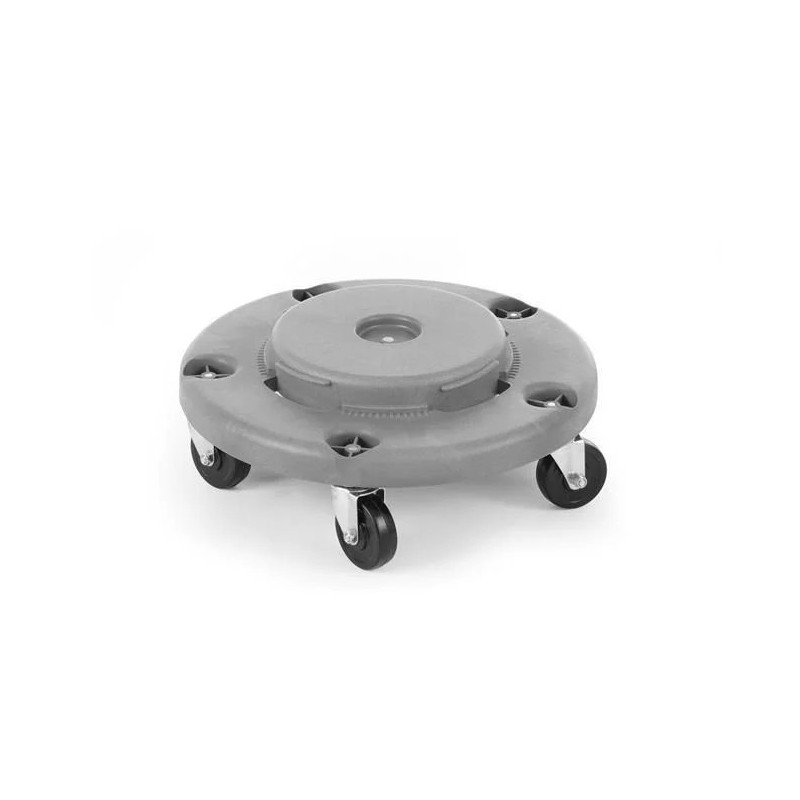 Trolley for round waste bin