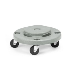 Trolley for round waste bin