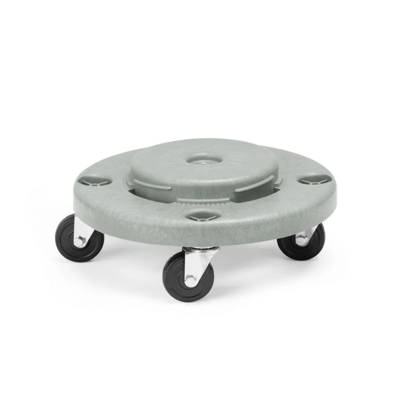 Trolley for round waste bin
