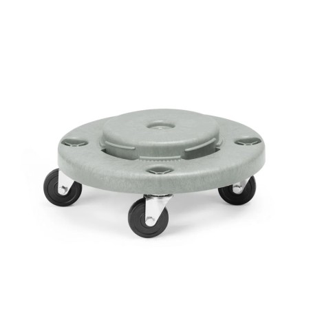 Trolley for round waste bin