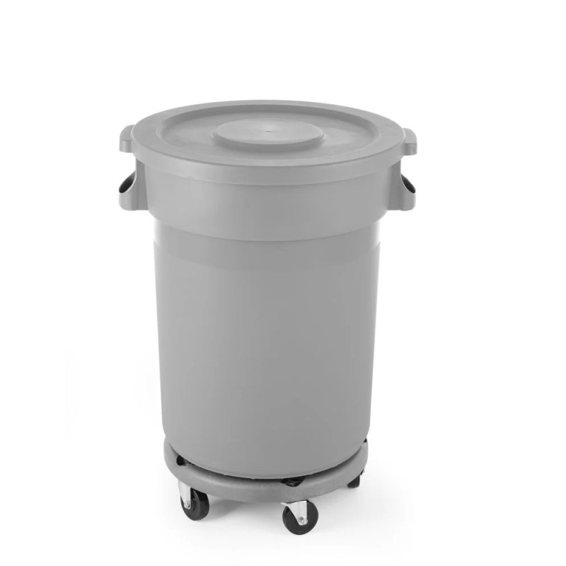 Trolley for round waste bin