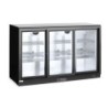 Back bar refrigerator with triple sliding doors