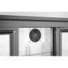 Back bar refrigerator with triple sliding doors