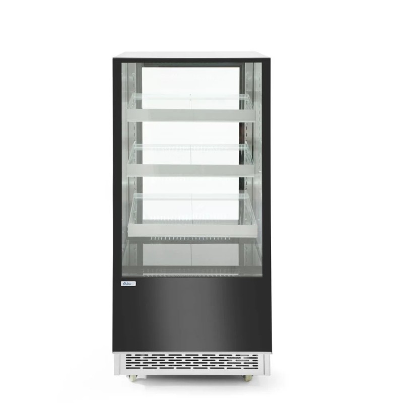Refrigerated display cabinets with 3 slanted shelves