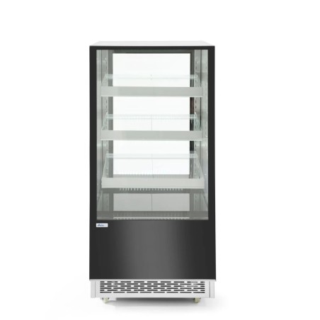 Refrigerated display cabinets with 3 slanted shelves