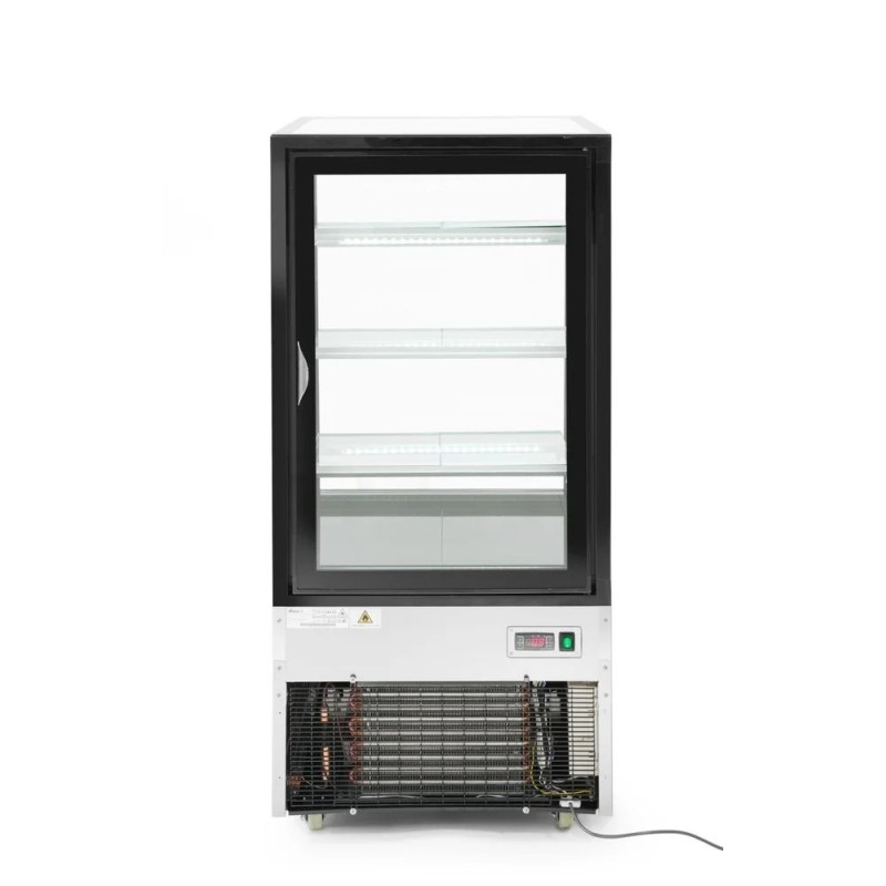 Refrigerated display cabinets with 3 slanted shelves