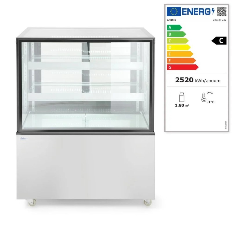 Refrigerated display cabinets with 2 shelves