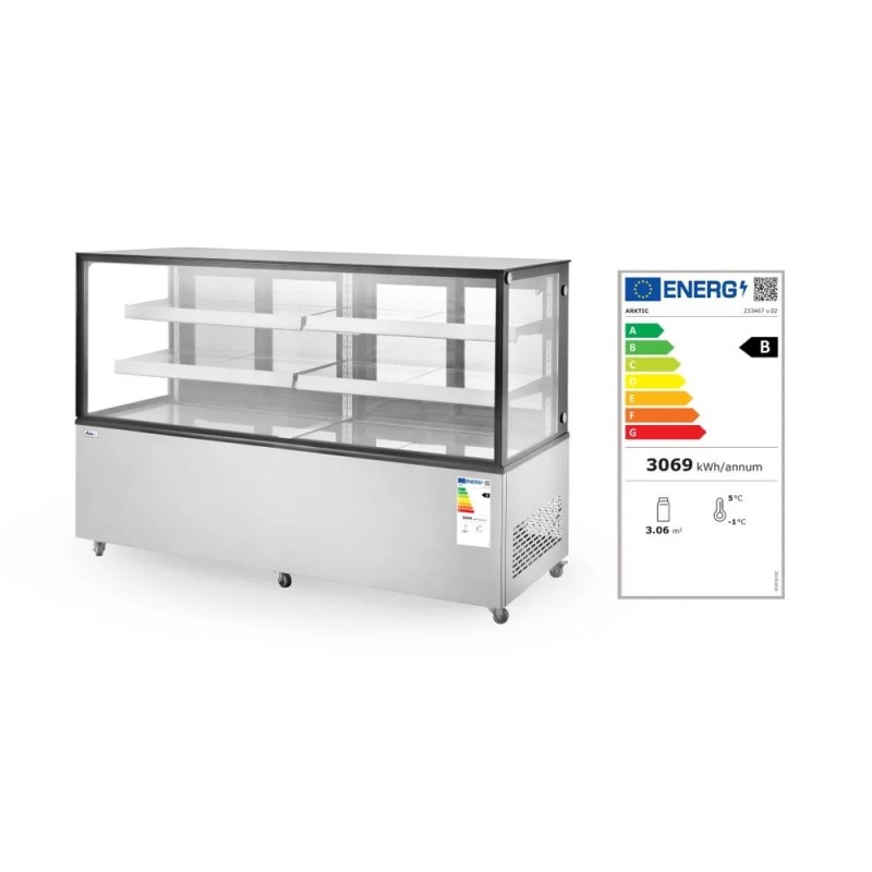 Refrigerated display cabinets with 2 shelves