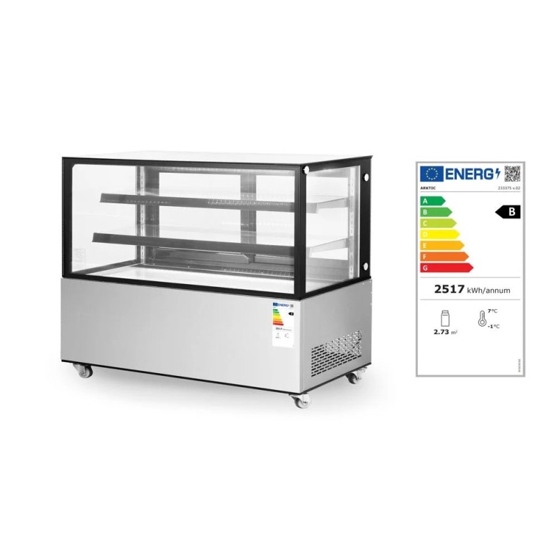 Refrigerated display cabinets with 2 shelves