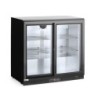 Back bar refrigerator with double sliding doors