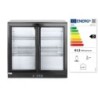 Back bar refrigerator with double sliding doors