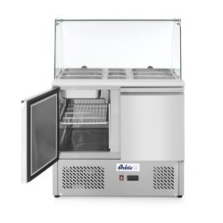 Two door salad counter with glass display 300L