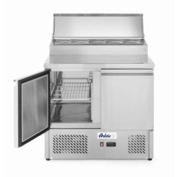 Two door salad counter with raised GN display 300L