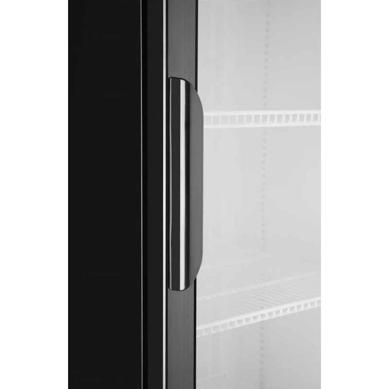 Eintüriger Kühlschrank mit hinterer Bar und hinterleuchteter Blende,