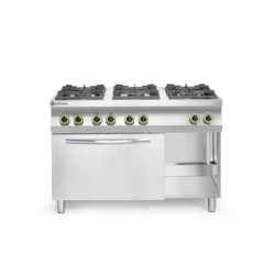 Gas cooker Kitchen Line 6-burner with convection oven GN 1/1