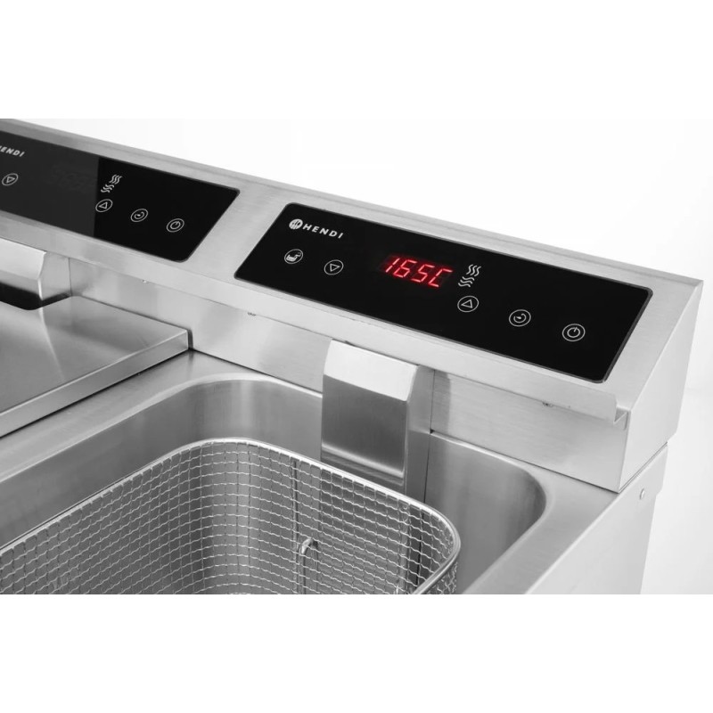 Induktionsfritteuse - mit Ablasshahn 2x8 l