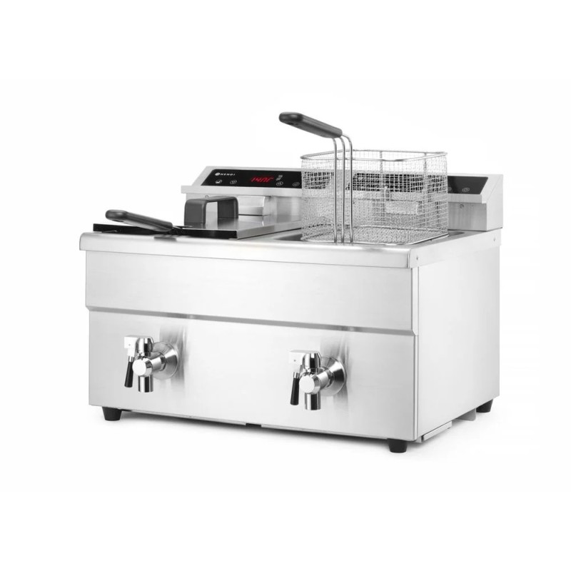 Induktionsfritteuse - mit Ablasshahn 2x8 l