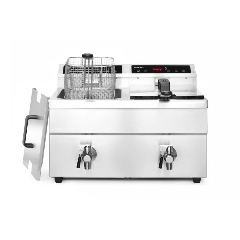 Induktionsfritteuse - mit Ablasshahn 2x8 l