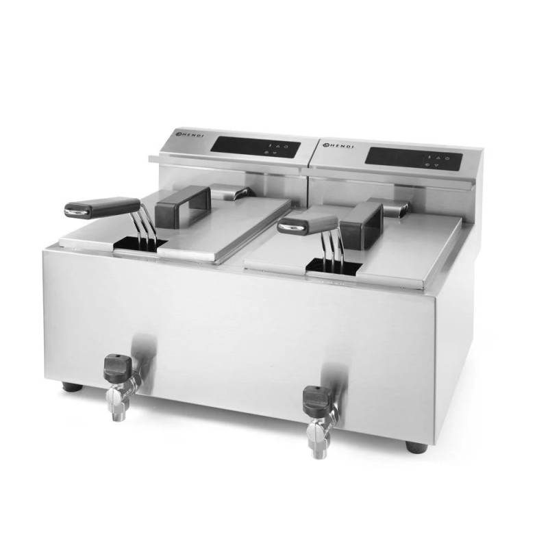 Friteuse Profi Line digital- mit Ablasshahn 2 x 8 l