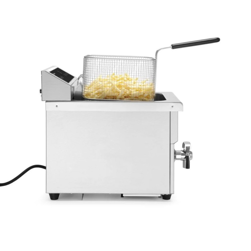 Induktionsfritteuse mit Ablasshahn - 8 l