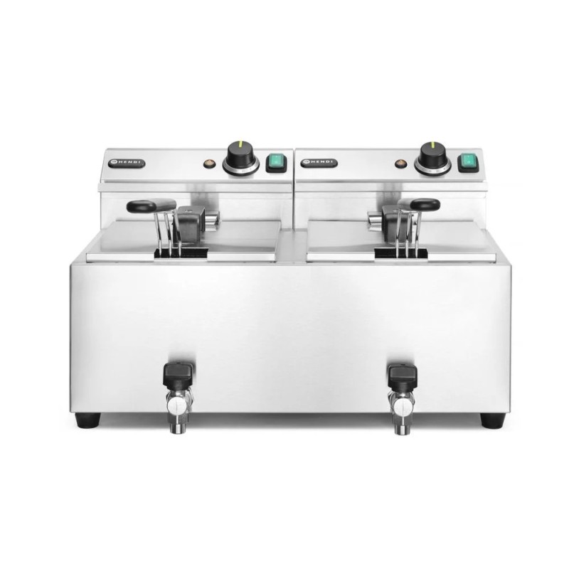 Fritteuse Profi Line mit Ablasshahn, 2×8 l