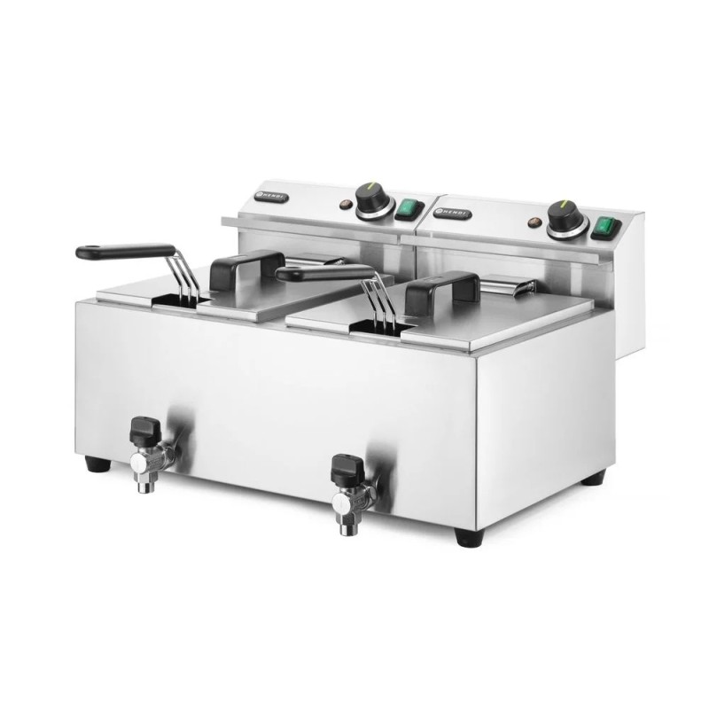 Fritteuse Profi Line mit Ablasshahn, 2×8 l