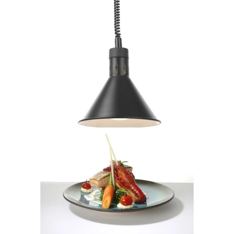 Rise and fall heat lamp conical