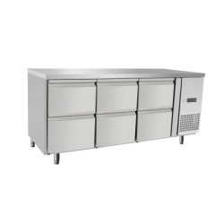 Refrigerated counter, with 6 drawers