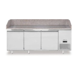 Pizza cooling table with granite worktop, 3-doors